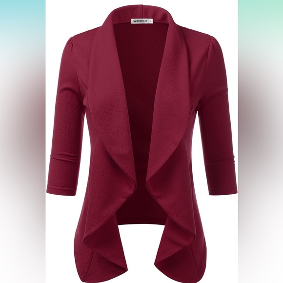 Women’s dressy or casual blazer/cardigan. Maroon/burgundy. Size L. EUC - Picture 6 of 6